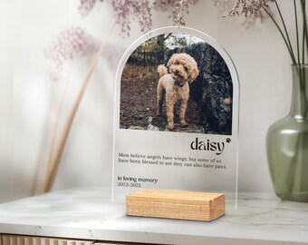 Personalized Pet Memorial Plaque: Photo Acrylic Dog Loss Gift