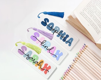 Personalized Bookmark With Custom Name, Back To School Acrylic Bookmark, Best Friend Gift, Book Lover Gift, Cute Book Mark, Graduation Gift
