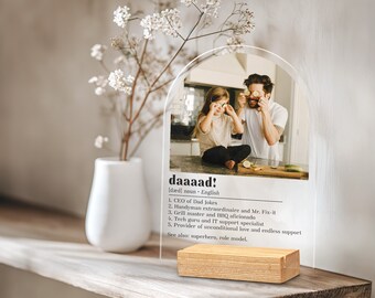 Personalized Dad Definition Plaque: Custom Photo Gift