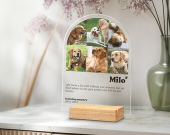 Personalized Pet Memorial Plaque: Photo Acrylic Dog Loss Gift
