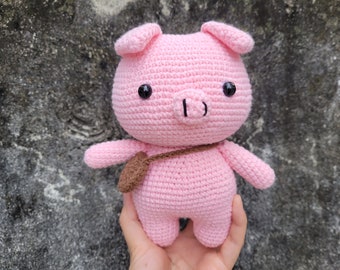 Cute pig crochet, Pink pig crochet, Pig amigurumi, Crochet animals