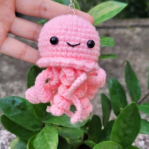 Sea animals crochet, Turtle crochet, Shark keychain, Jellyfish keychain, whale keychain, Crab keychain, montessori toys, Birthday gift Jellyfish