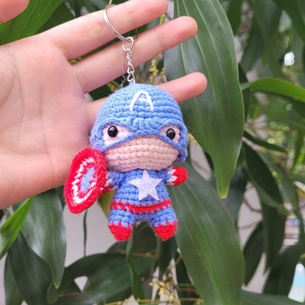 Mini keychain crochet, Super hero crochet, gift for super hero fan