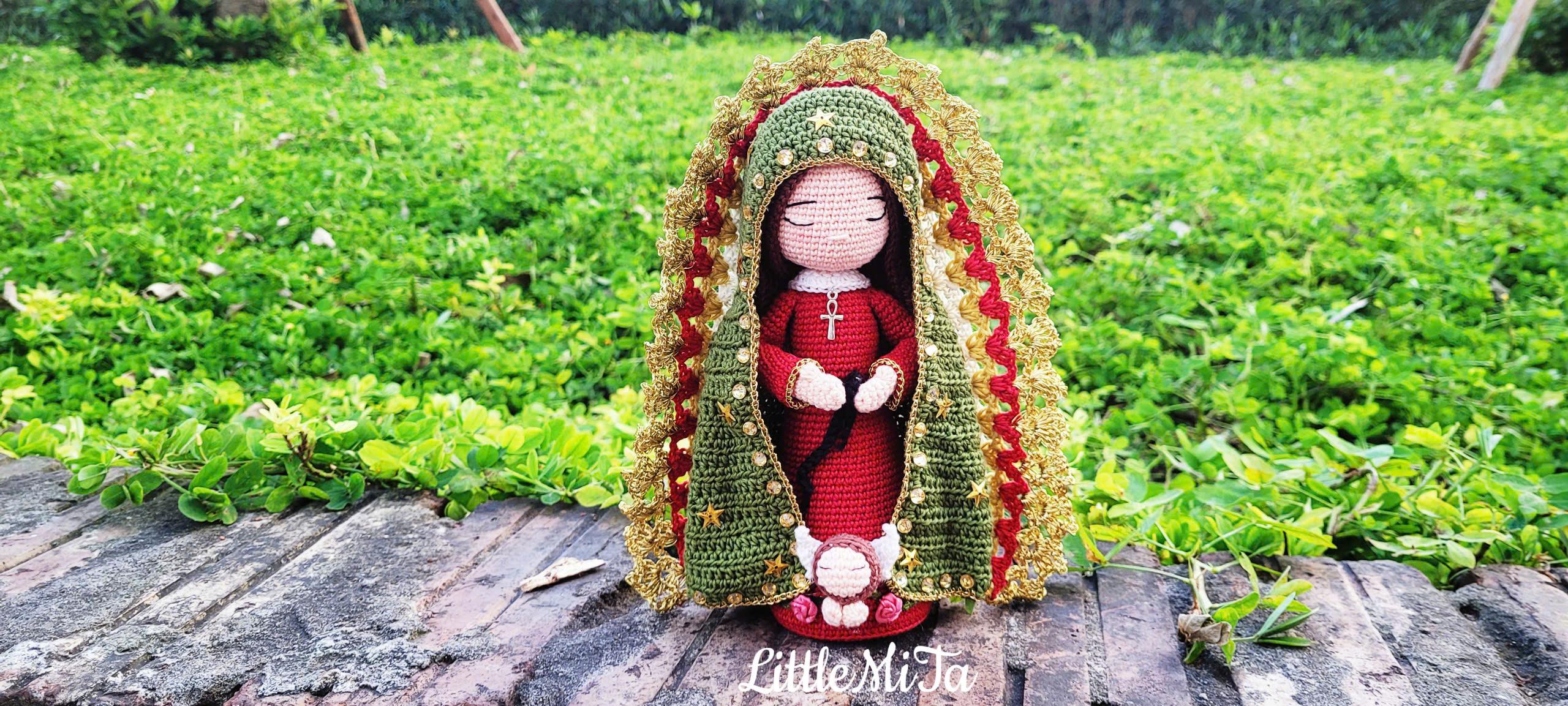 Virgin Mary doll amigurumi, Virgin Mary inspried doll, Our lady, Mother Mary corchet, Crochet Blessed Virgin Mary, Our lady of Guadalupe