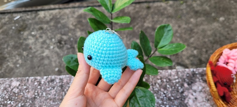 Sea animals crochet, Turtle crochet, Shark keychain, Jellyfish keychain, whale keychain, Crab keychain, montessori toys, Birthday gift Whale