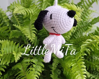Crochet Dog Amigurumi: Handmade Car Rearview Mirror Charm