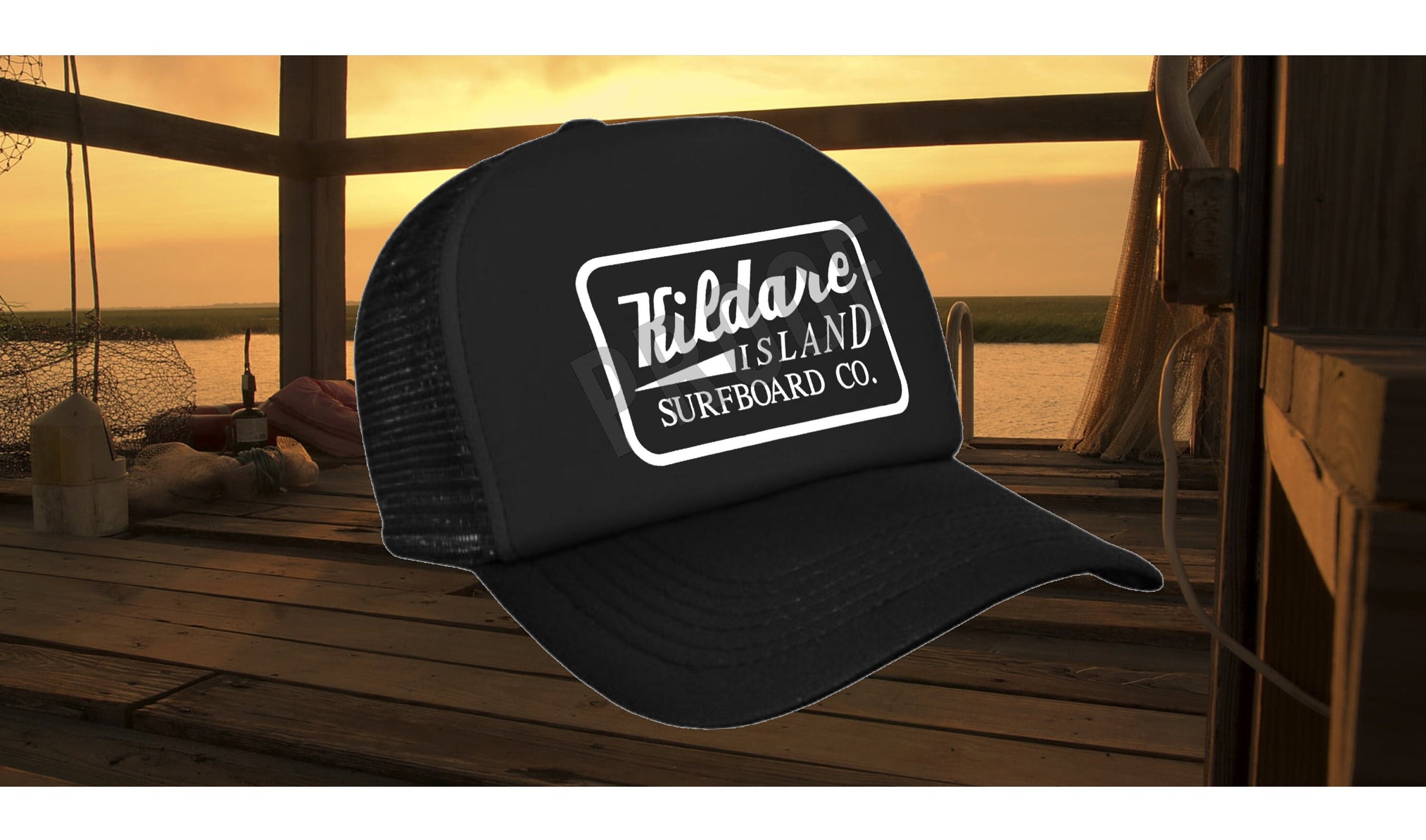 Casquette Baseball Kildare Island - Noir, Réglable, Coton/polyester, Pour Homme Et Femme, Style Décontracté