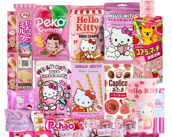 Pink Theme Full Size Asian Exotic Snack Box | Best Popular International Snack and Candy from Japan and Korea | Perfect for Gifting, Event