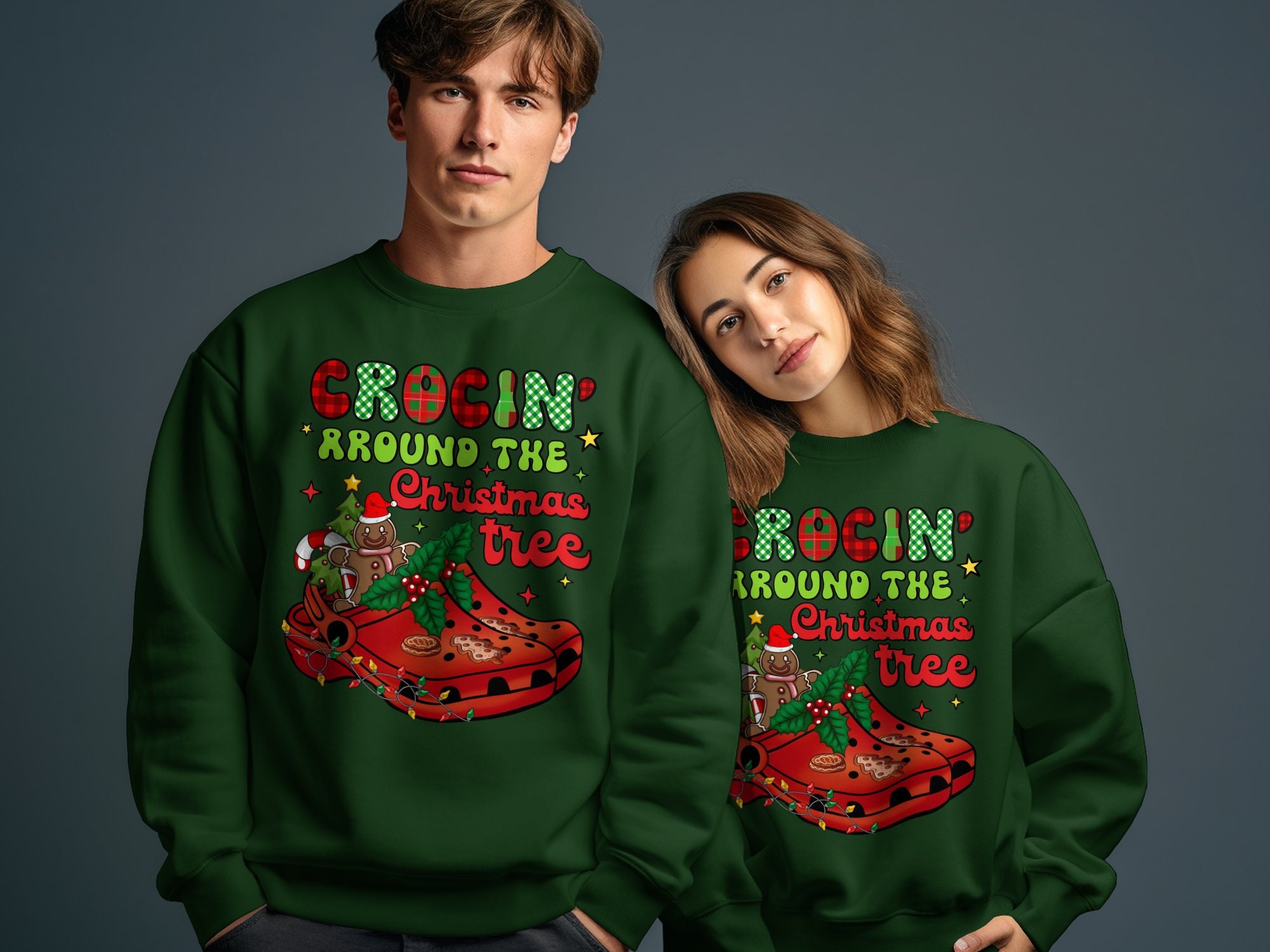 Crocin Around the Christmas Tree Sweatshirt, Women's Christmas Sweater