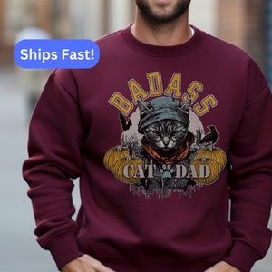 Cool Cat Dad Gift, Cat Dad, Cat Lover Shirt, For Him, cat themed gifts, Gift for Cat Dad,  Cat Lover Gift Men, For Dad, Cat Gift Sweatshirt