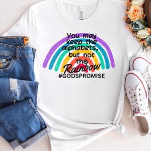 You may keep the alphabets but not the Rainbow. Gods Promise,SVG, PNG christian, rainbow svg, png, pink png, Digital Download,Png