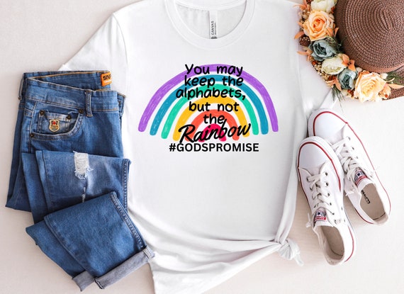 You may keep the alphabets but not the Rainbow. Gods Promise,SVG, PNG christian, rainbow svg, png, pink png, Digital Download,Png