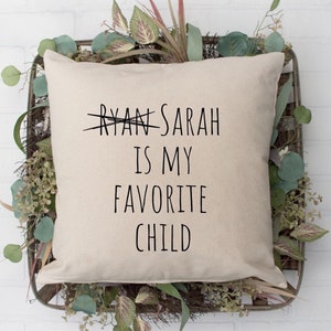 Regalo del niño favorito, funda de almohada, día del padre divertido, regalo divertido para papá, regalo del día del padre, regalo personalizado, broma de rivalidad entre hermanos