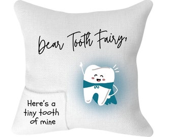 Handmade Tooth Fairy Pillow Cover - Soft and Cozy Fabric with Pocket Design to Safely Keep Your Child's Lost Tooth