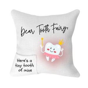 Handmade Tooth Fairy Pillow Cover - Soft and Cozy Fabric with Pocket Design to Safely Keep Your Child&#39;s Lost Tooth