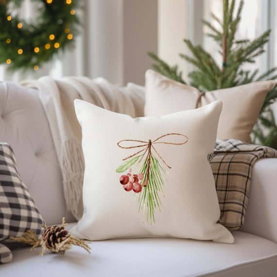 Farmhouse Christmas Pillow, Christmas Pillow Case, Mistletoe Pillow Cover, Holiday Decor, Holiday Home, Christmas Decor, Xmas Pillow Cover