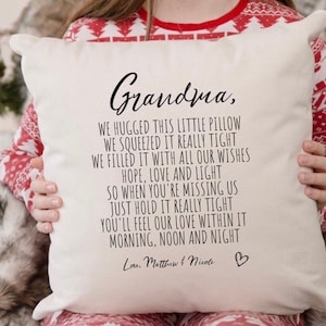 We Hugged This Little Pillow, Pillow Cover, Personalized Recipients Name, Fathers Day Gift, Thoughtful Gift, Grandpa Gift, Last Minute Gift