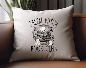 Buchklub-Kissenbezug, Halloween-Kissenbezug, Lesekissen, Salem-Hexe-Buchklub-Kissen, Wohnkultur, Buchliebhaber, Bücherwurm, Buchklub