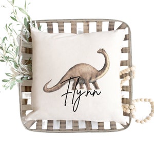 Dinosaur Pillow Cover With Child Name, Personalized Children’s Pillow, Kids Bedroom Decor, Kids Decor, Nursery Decor, Name Gift, Baby Gift