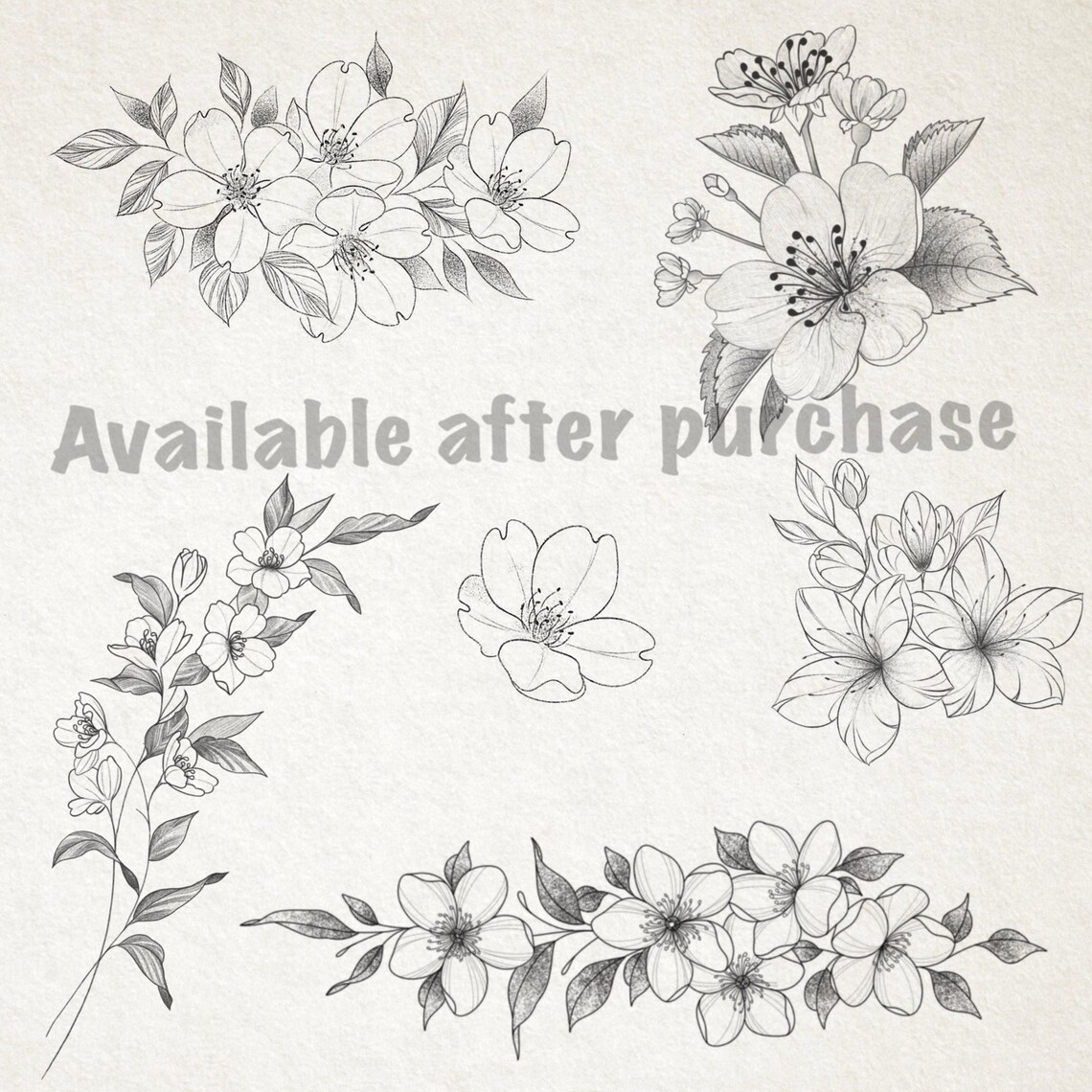 Sakura Procreate Brush Set/unique Tattoo Stamp Brushes/digital Art