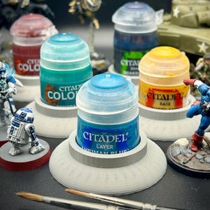 5-Pack - Anti-Tip Paint Pot Holders for Citadel Paints, Warhammer | 3D Printed, Miniature Painting