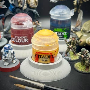 Anti-Tip Paint Pot Holder for Citadel Paints, Warhammer | 3D Printed, Miniature Painting