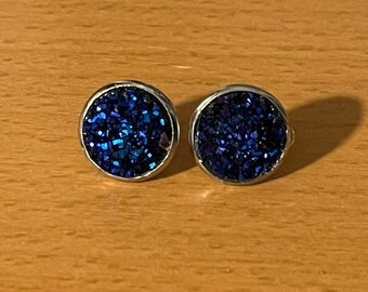 Tachuelas Druzy Azul Oscuro
