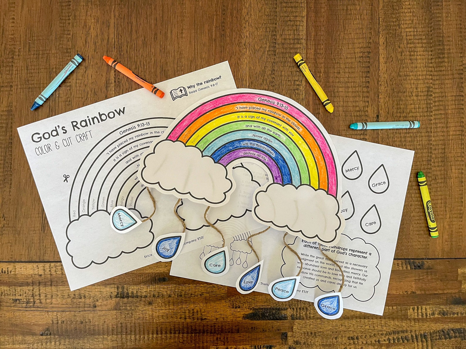 God's Rainbow Craft | Paper Mobile | Why the Rainbow? | Genesis Flood