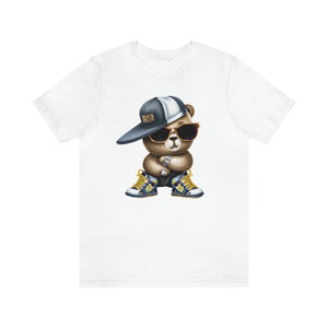 Hip Hop Bear T-Shirt, Hip Hop Tee, Trendy T-Shirt, Unisex Jersey Short Sleeve Tee, Gift for Her, Gift for Him