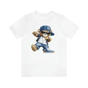 Hip Hop Bear T-Shirt, Hip Hop Tee, Trendy T-Shirt, Unisex Jersey Short Sleeve Tee, Gift for Her, Gift for Him