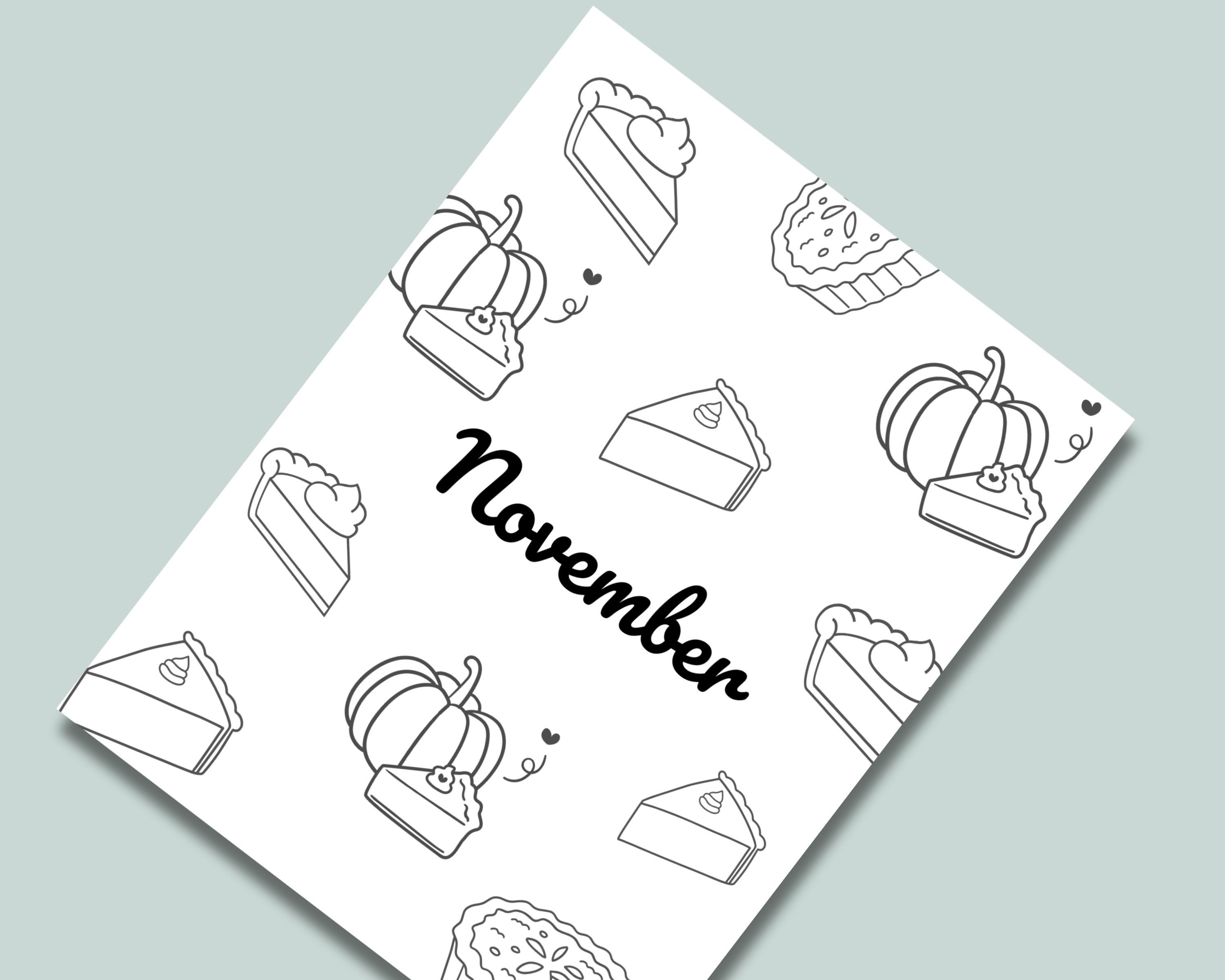 November Notes Pages November Planner Title Page & November Monthly Planner Undated Set ...