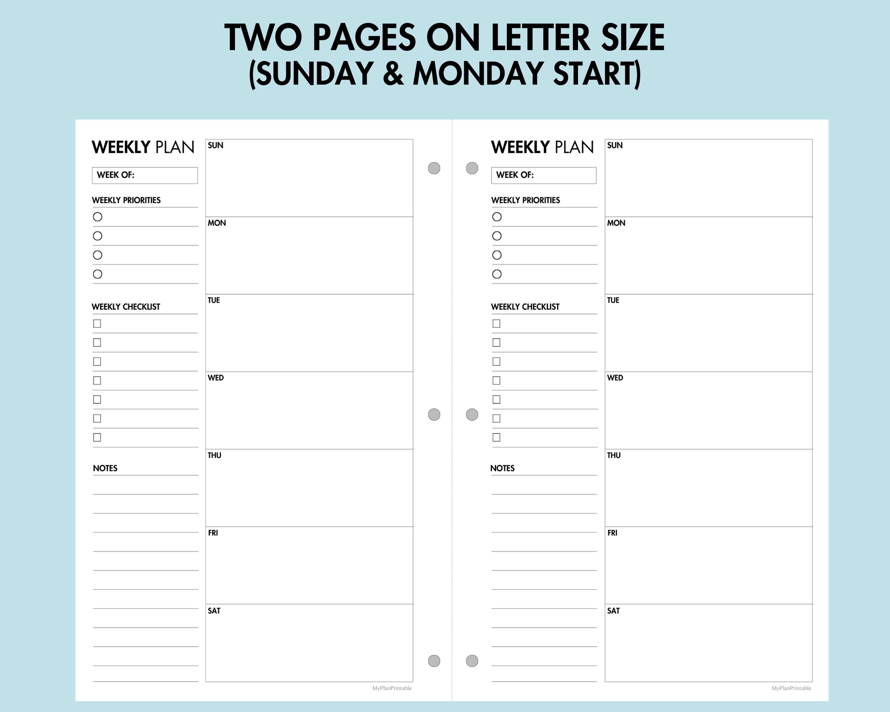 Weekly Schedule Task Organizer Form.pdf Weekly Planner Printable Undated Weekly Schedule Organizer PDF Weekly ...