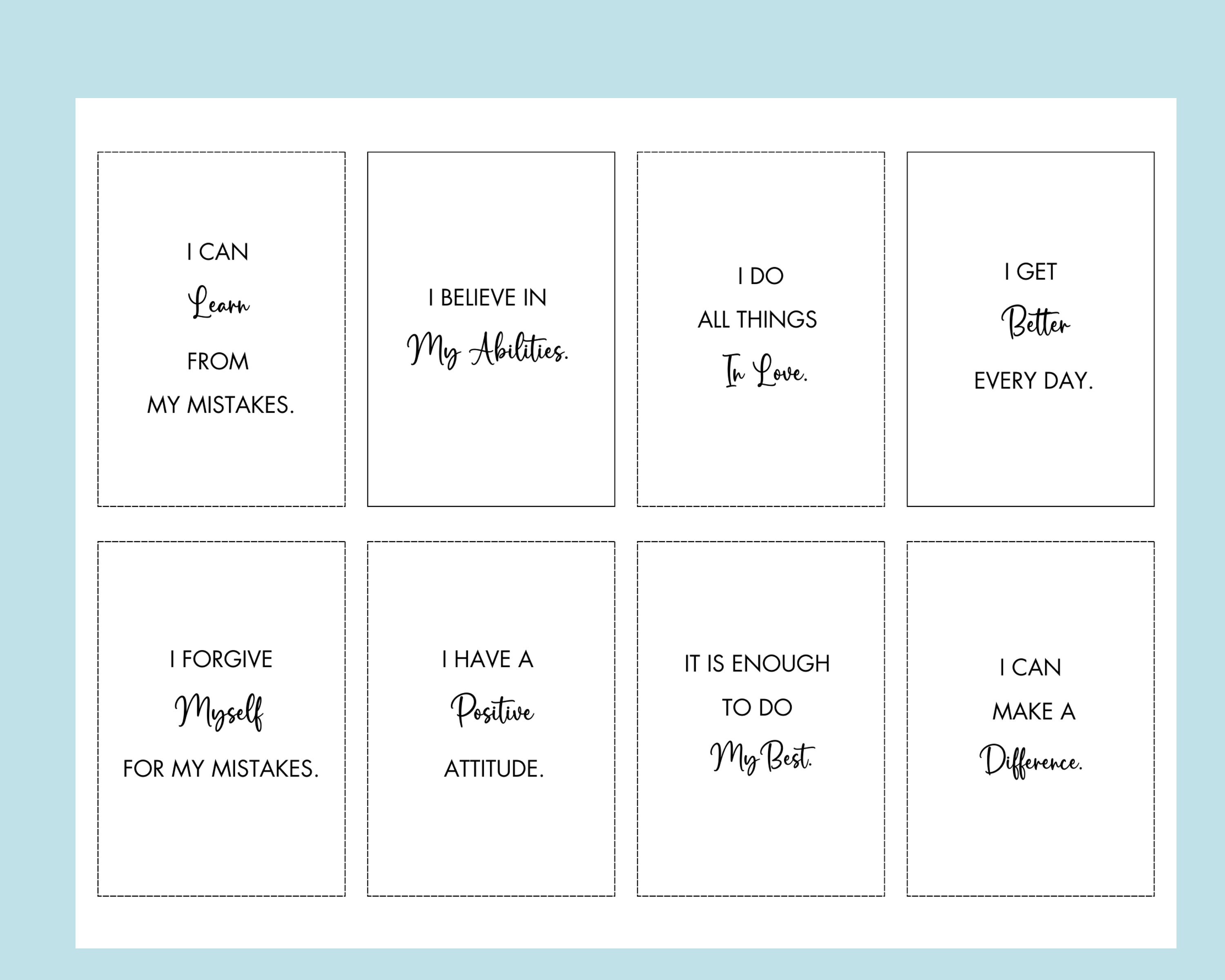 40 Positive Affirmation Cards Printable Manifestation Card PDF, Daily ...