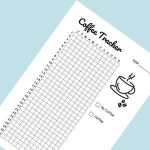 Coffee Tracker Printable Caffeine Tracker No Coffee Challenge, Year in ...