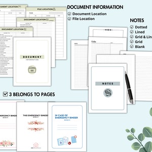 Emergency Binder Printable End of Life Planner What If Binder Household ...