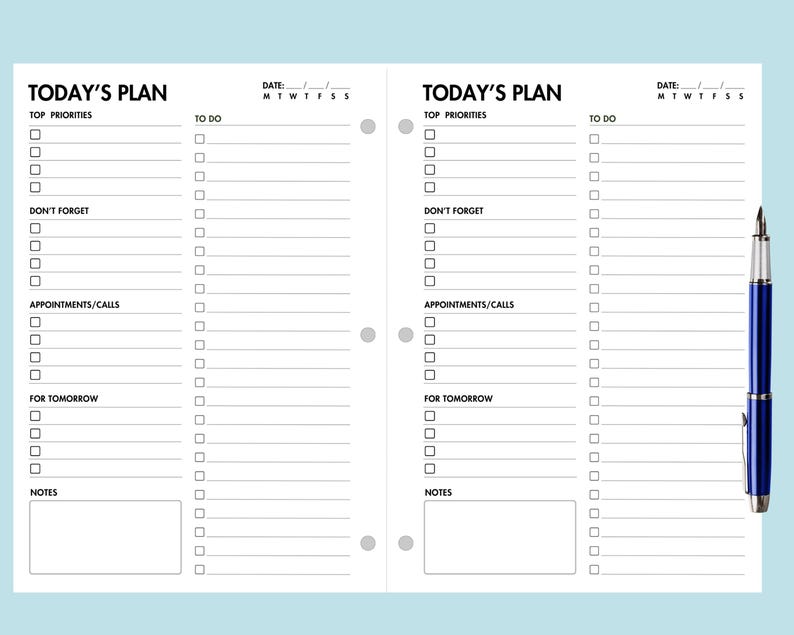 Daily Planner Printable Daily Work Planner Daily to Do List Planner ...