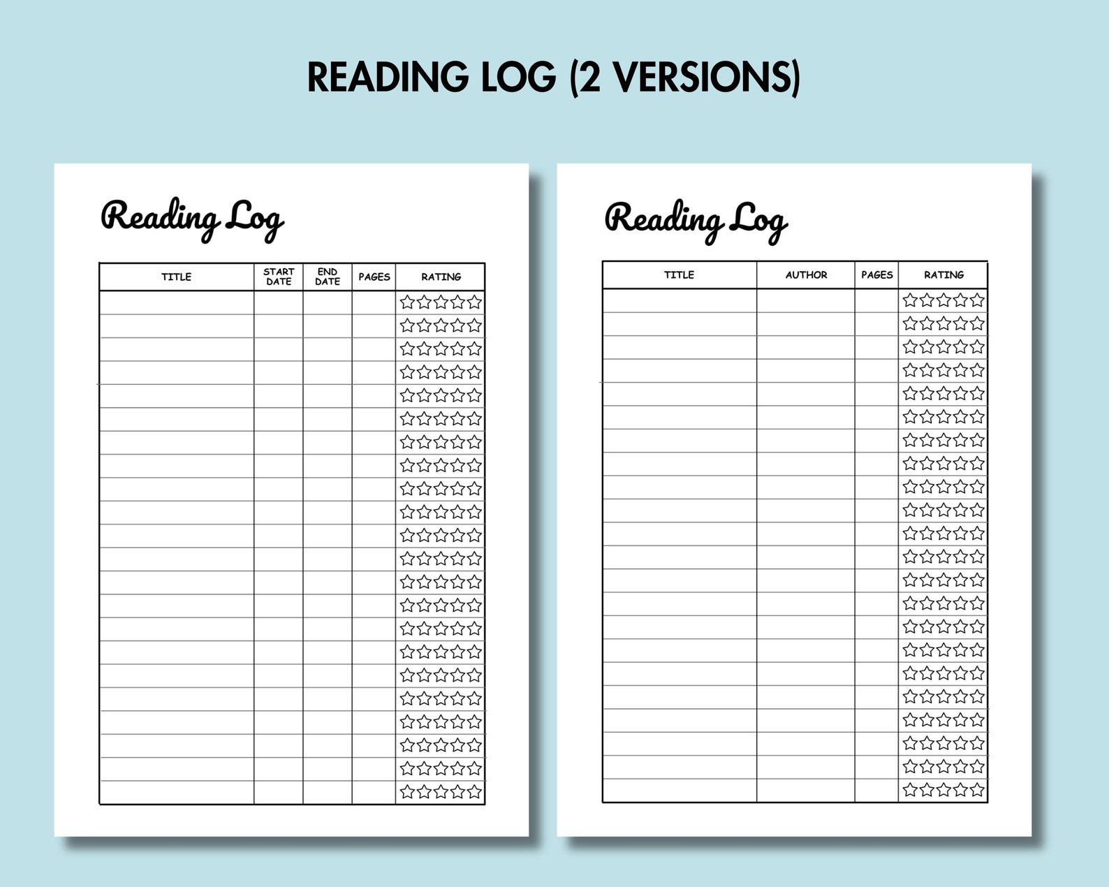 Reading Planner Bundle Printable Book Tracker Bundle PDF Reading ...