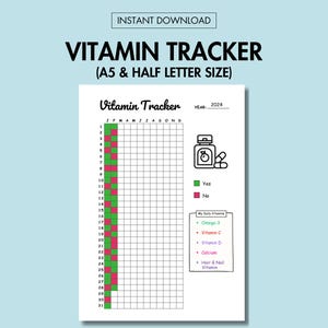 vitamin tracker year in pixel printable
