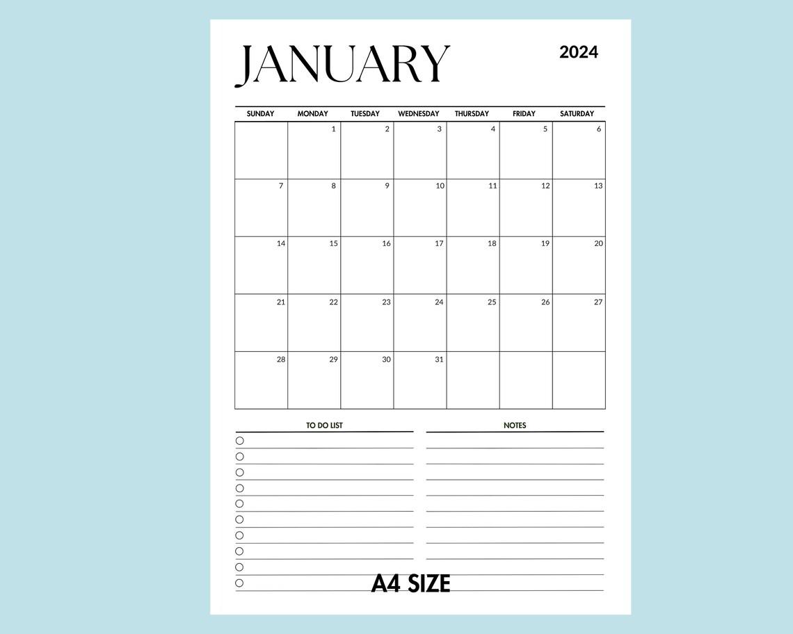 2024 Monthly Calendar Printable 2024 Monthly Minimalist Planner 12 2024 Monthly Calendar Printable 2024 Monthly Minimalist Planner 12