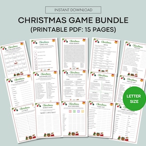 Christmas Game Bundle Printable Christmas Activity  Holiday Party Game Christmas Family Game Fun Trivia Christmas Party Game Bingo Game