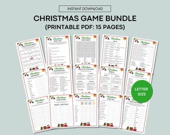 Christmas Game Bundle Printable Christmas Activity  Holiday Party Game Christmas Family Game Fun Trivia Christmas Party Game Bingo Game