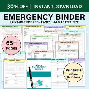 Emergency Binder Printable In Case of Emergency Binder What If Emergency Planner Household Planner Binder Just In Case Family Binder
