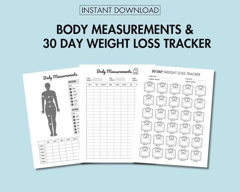 Printable Monthly Weigh In And Measurement Chart