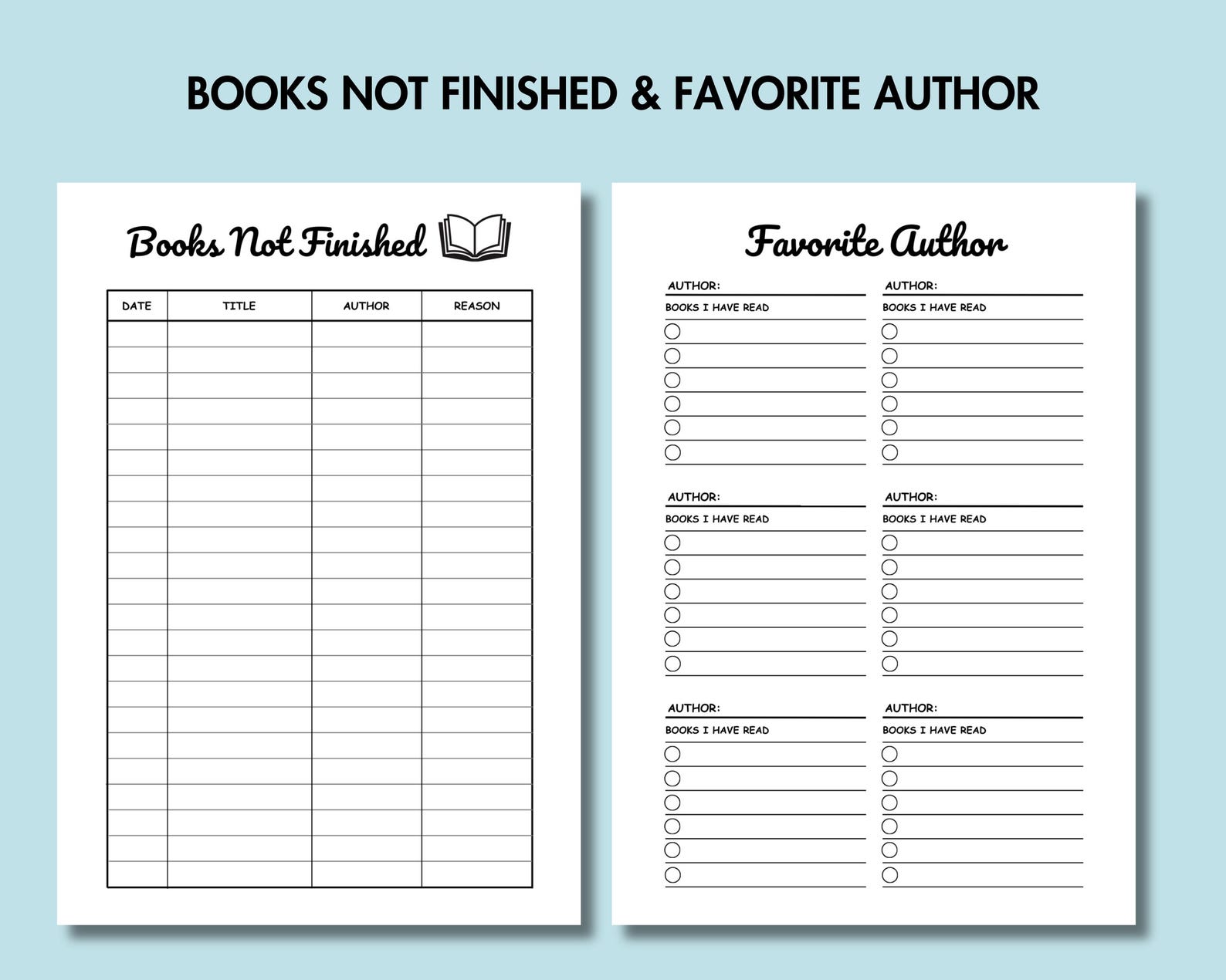 Reading Planner Bundle Printable Book Tracker Bundle PDF Reading ...