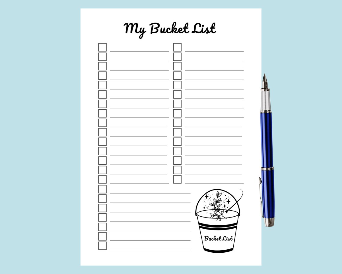 Bucket List Tracker for Life Goal Wishlist Tracker Printable Travel ...