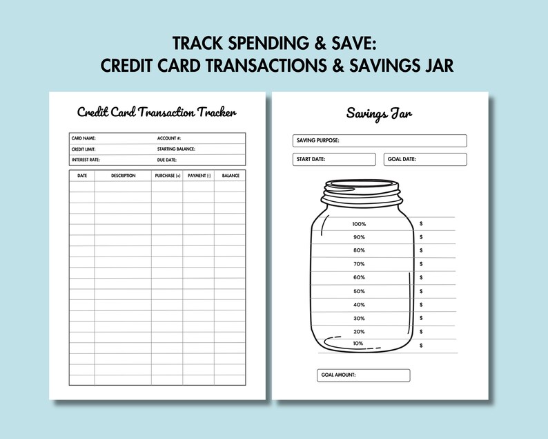 Finance Planner Printable Personal Finance Organizer Insert Monthly