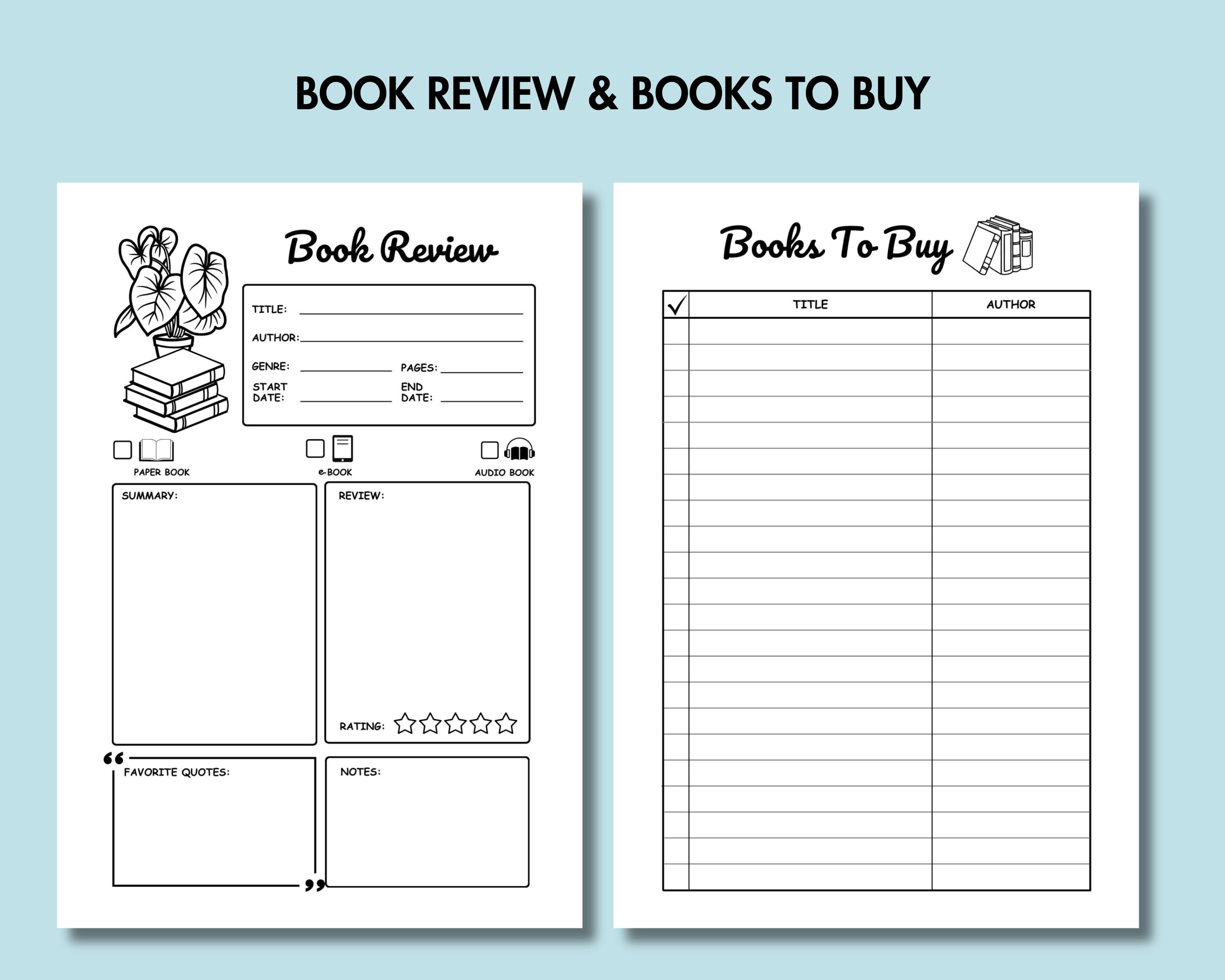 Reading Planner Bundle Printable Book Tracker Bundle PDF Reading ...