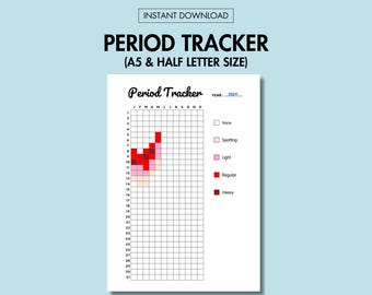 Yearly Period Tracker Journal Printable Period Planner Period Cycle Log Yearly Period Journal  Fertility Tracker Health and Wellness Journal