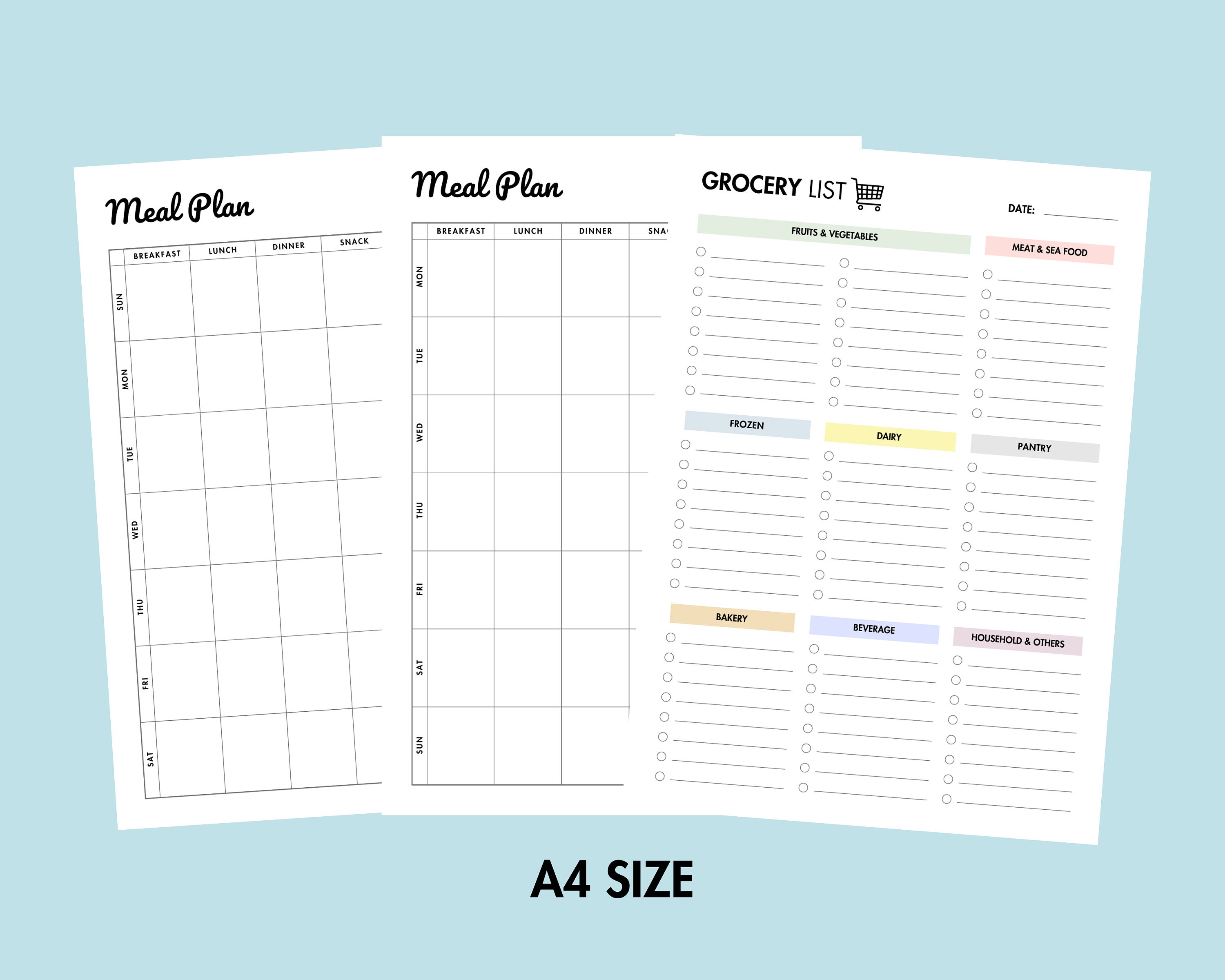 Weekly Meal Planner Printable Food Journal PDF Meal Planning and ...