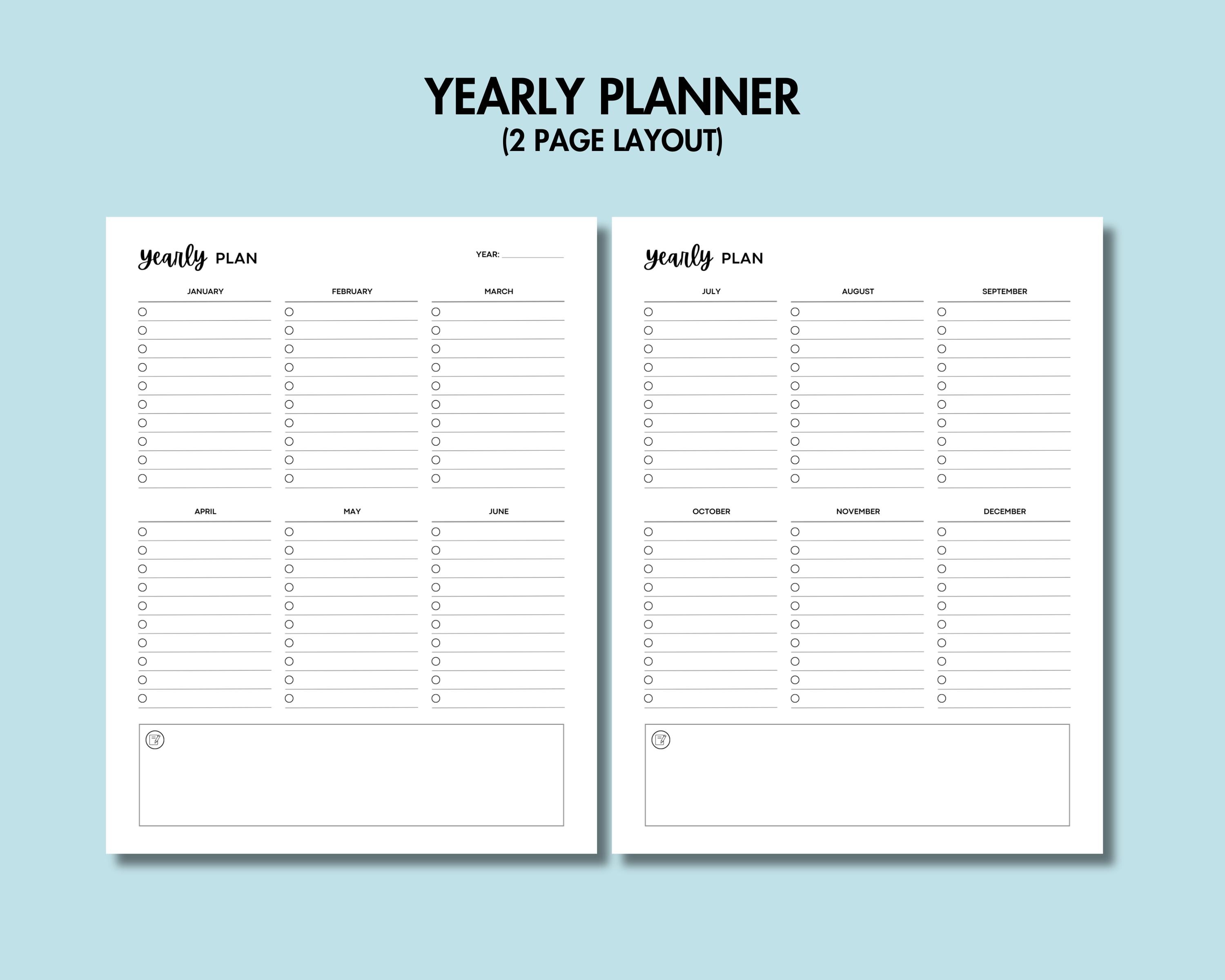 Undated Planner Bundle Printable Daily Weekly Monthly & Yearly Planner ...